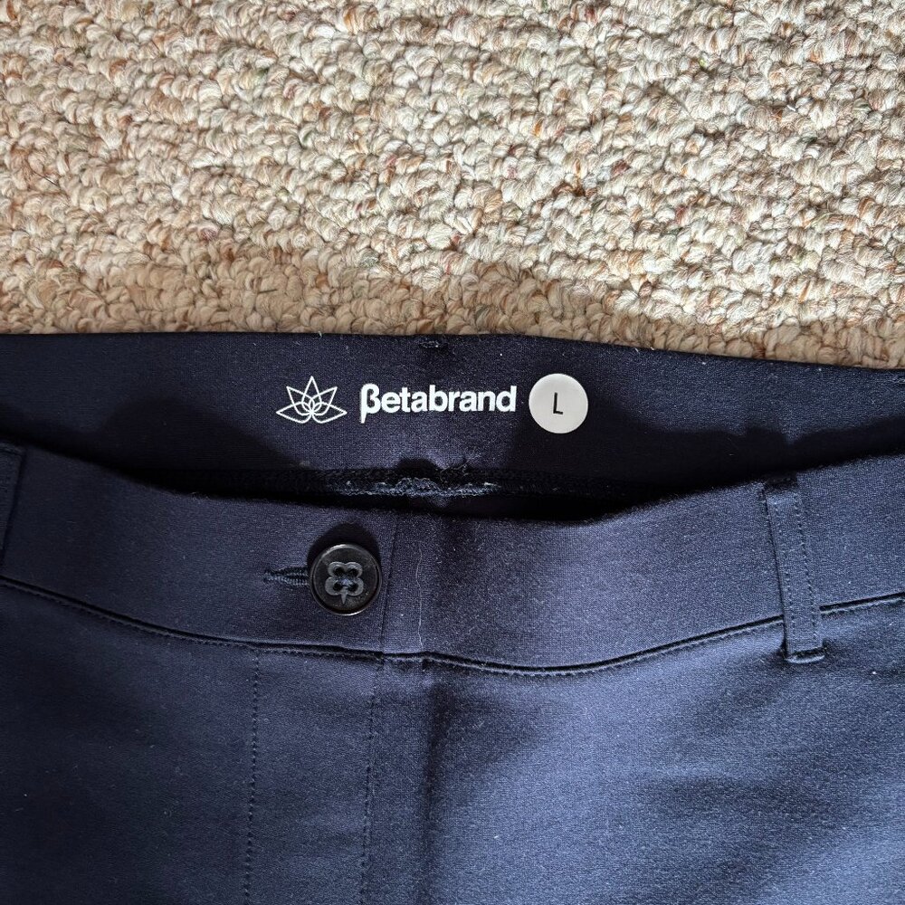 Betabrand Navy Cropped/Capri dress pant yoga pants